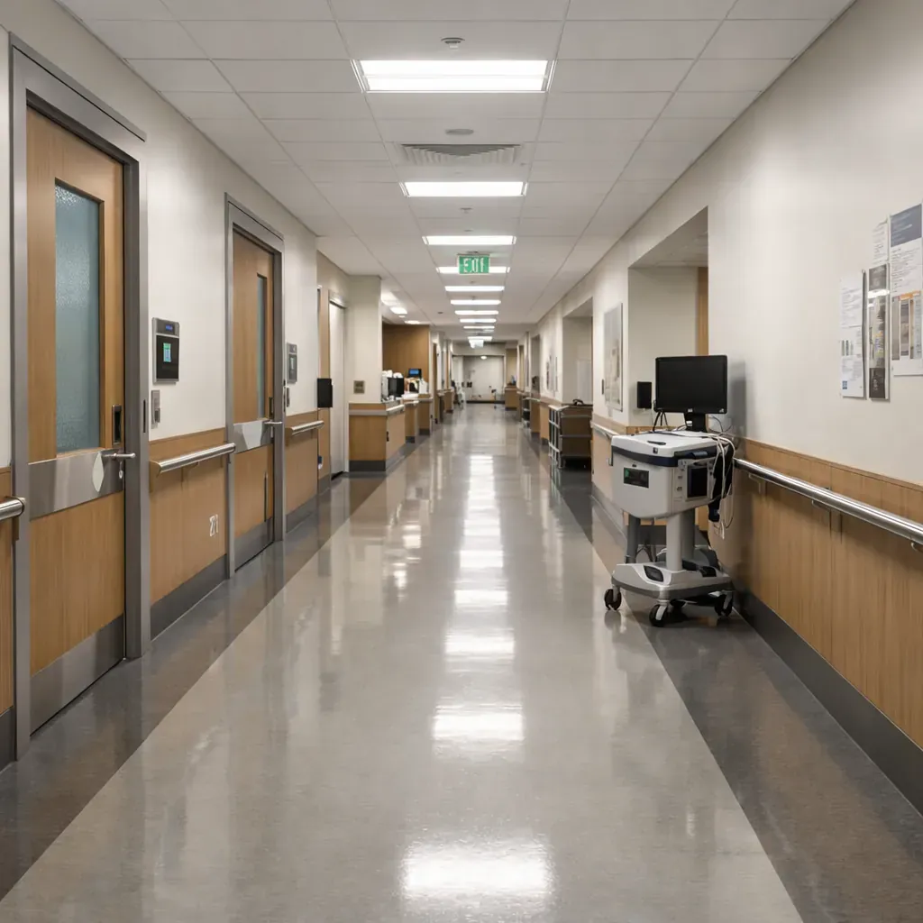 Couloir d'hôpital moderne