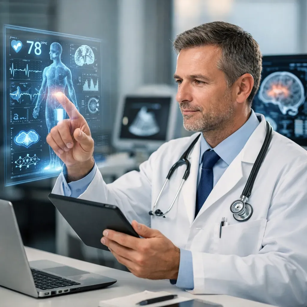 Professionnel de santé utilisant des technologies modernes