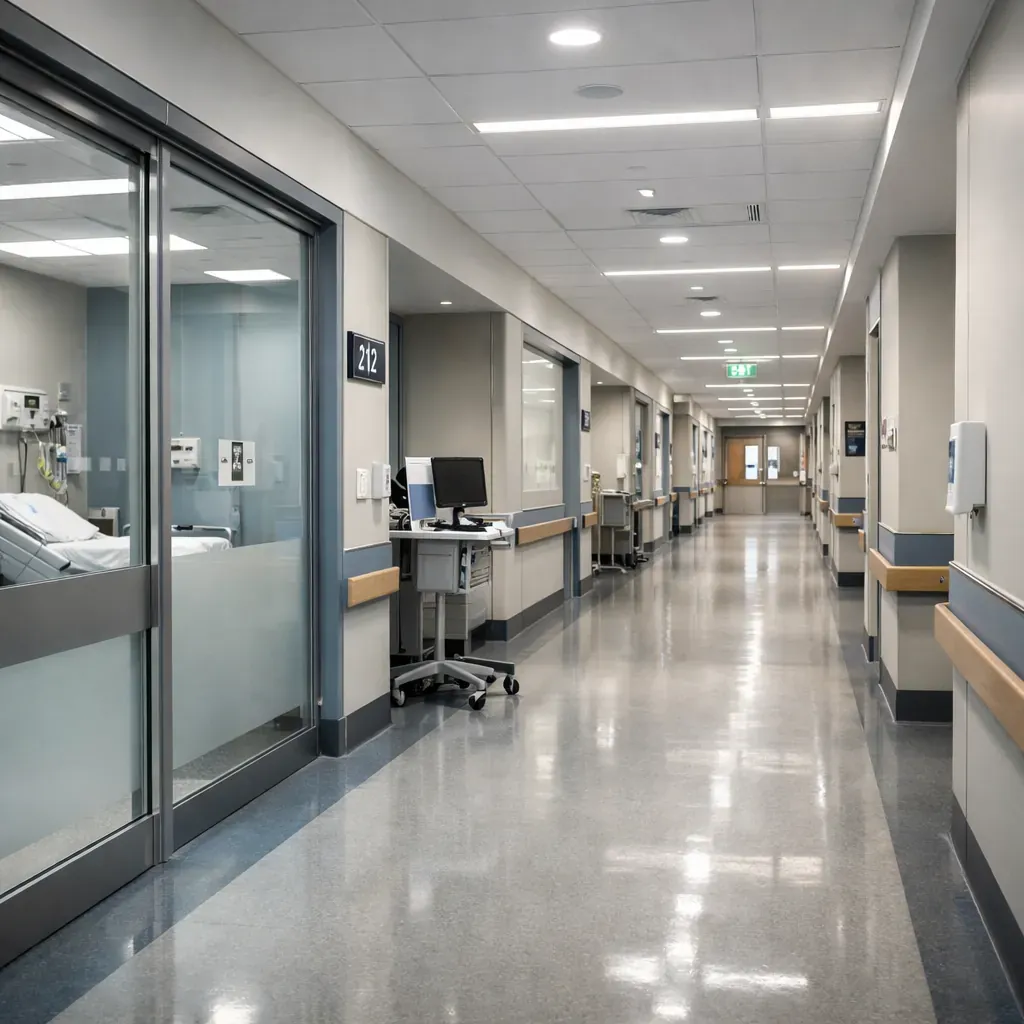 Couloir d'hôpital moderne