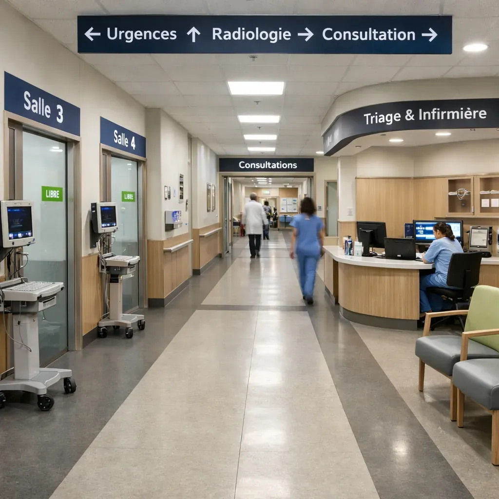 Couloir de clinique optimisé pour le flux patient