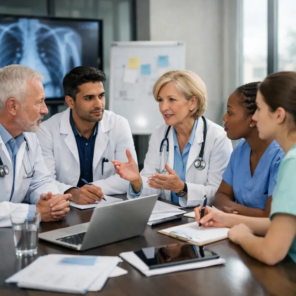 Réunion d'équipe médicale