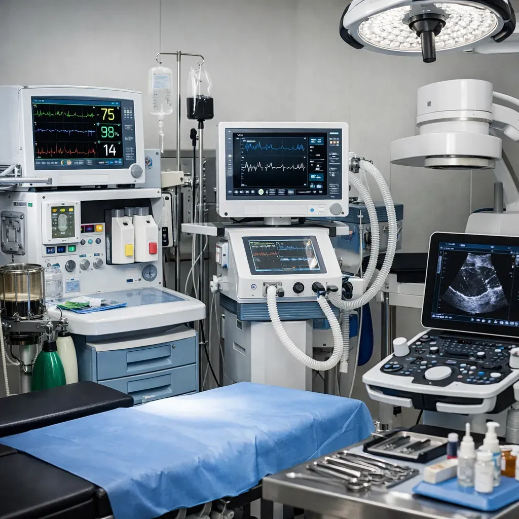 Couloir d'hôpital moderne avec éclairage dynamique