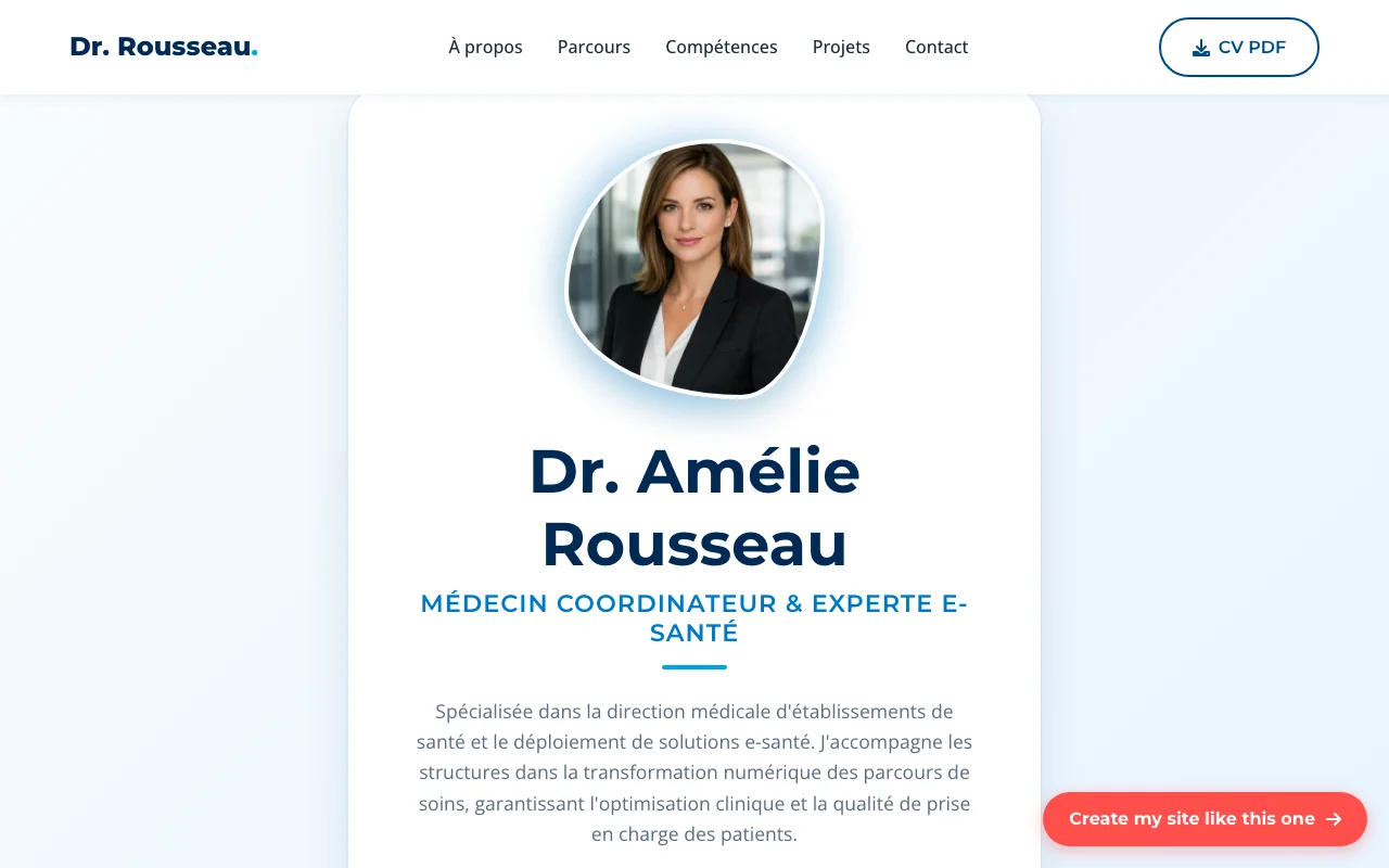 Professional CV — Boutique