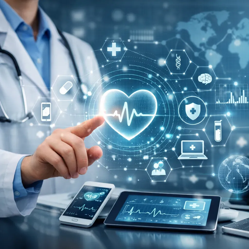Concept abstrait e-santé et technologie médicale