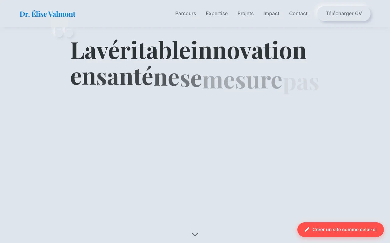 Professional CV — Manifesto
