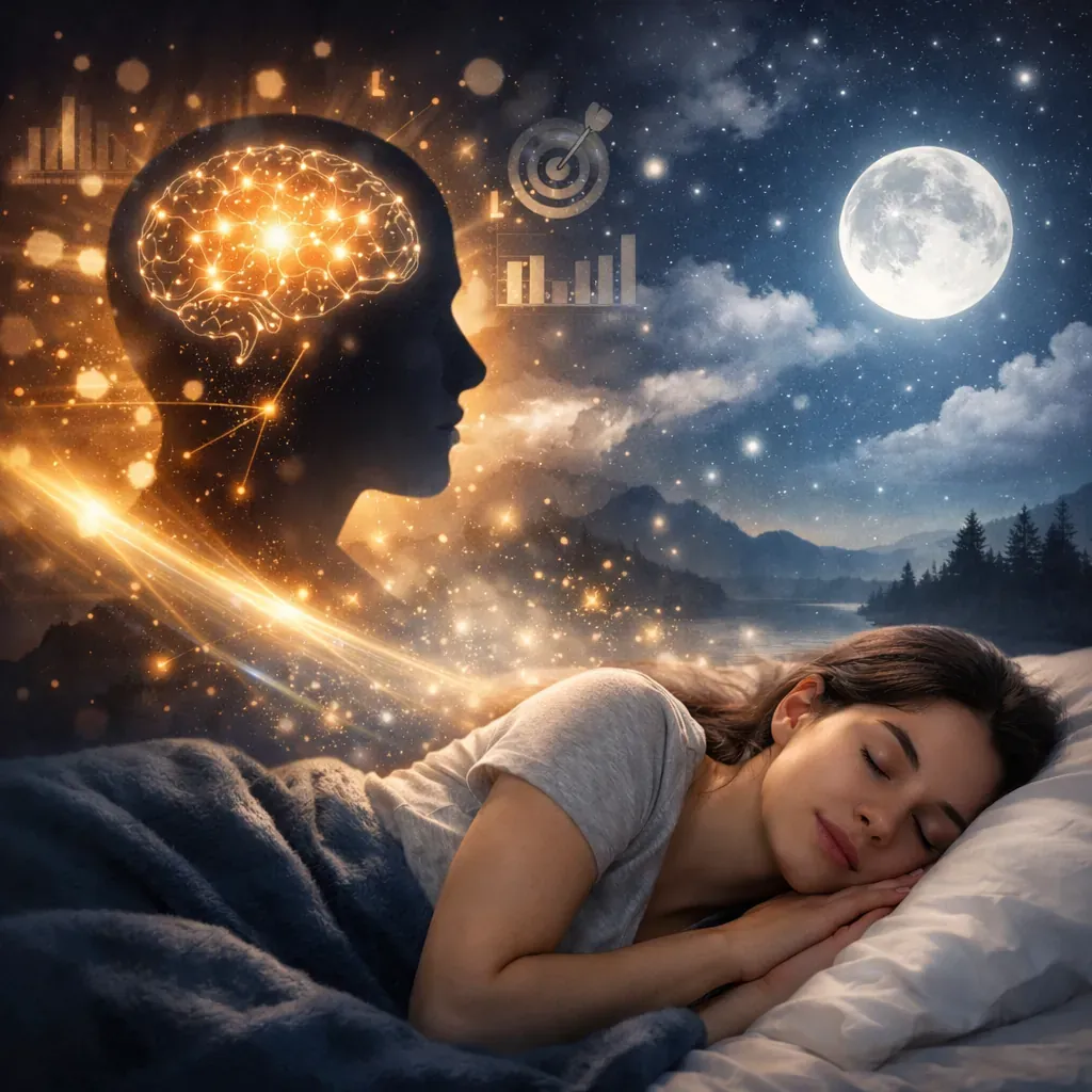 Vue abstraite représentant la concentration et le sommeil nocturne