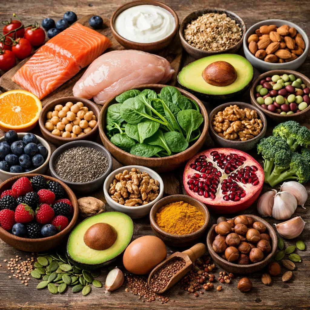 Mélange d'aliments riches en nutriments