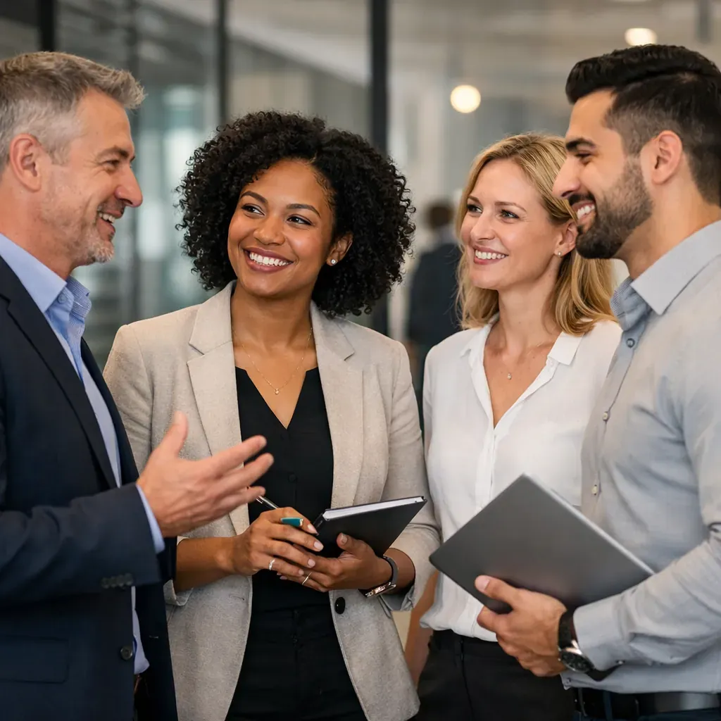 Groupe de professionnels en interaction