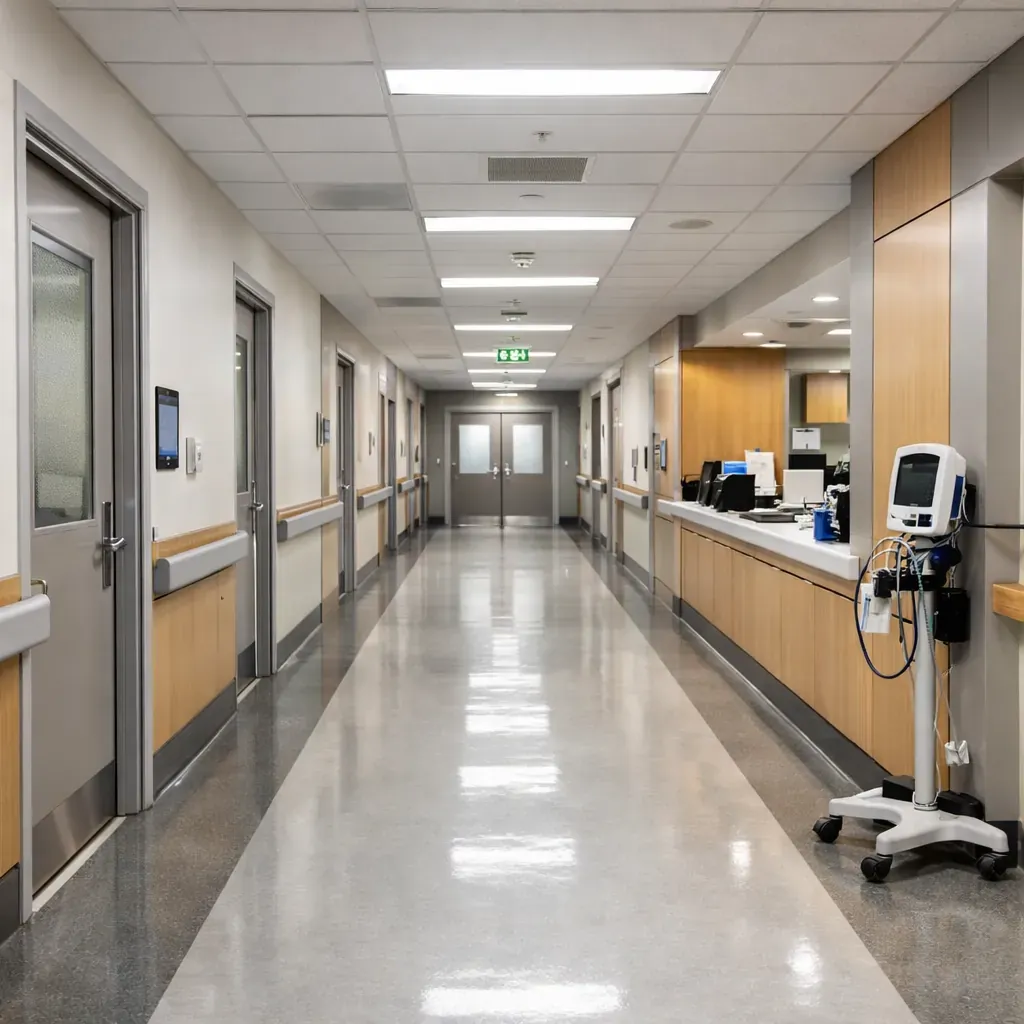 Couloir d'hôpital moderne