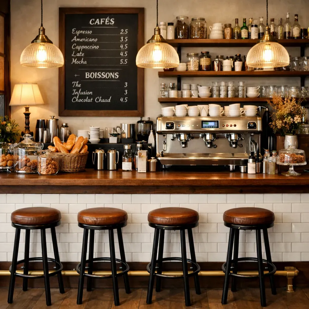 Intérieur de café urbain avec plantes