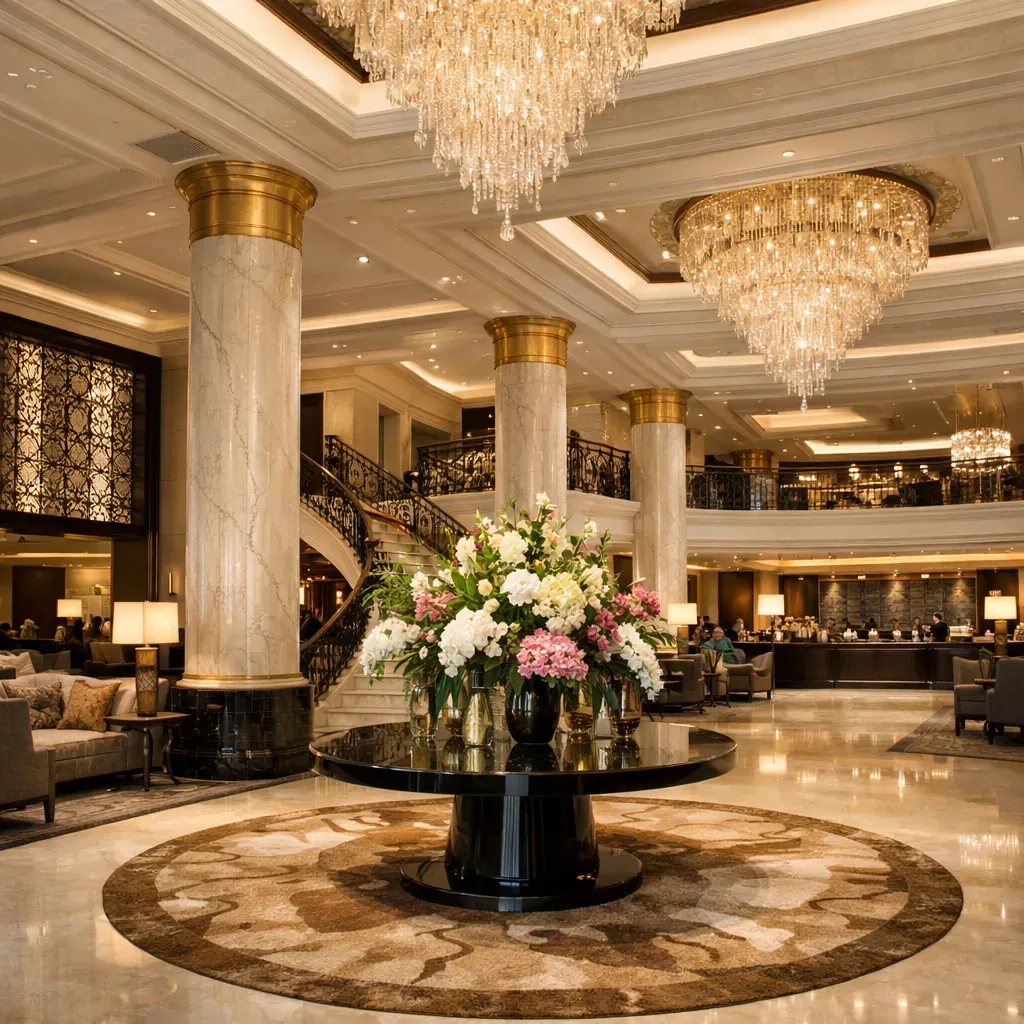 Hall de réception d'un hôtel de luxe