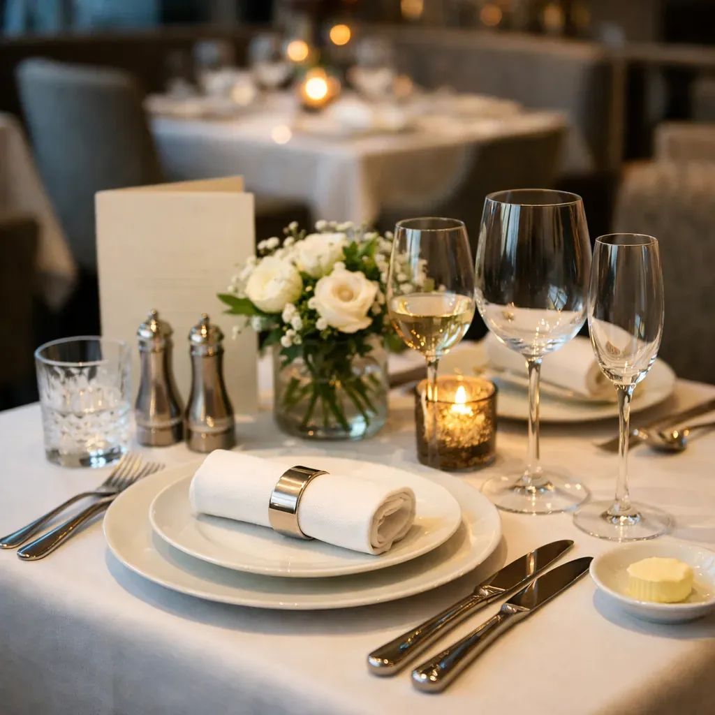 Restaurant fine dining table setup