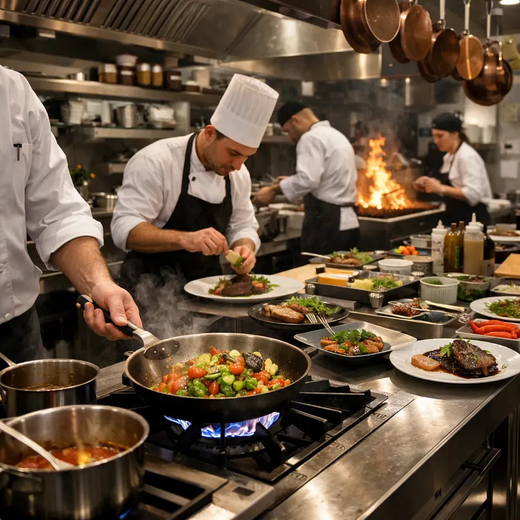 Cuisine professionnelle en action