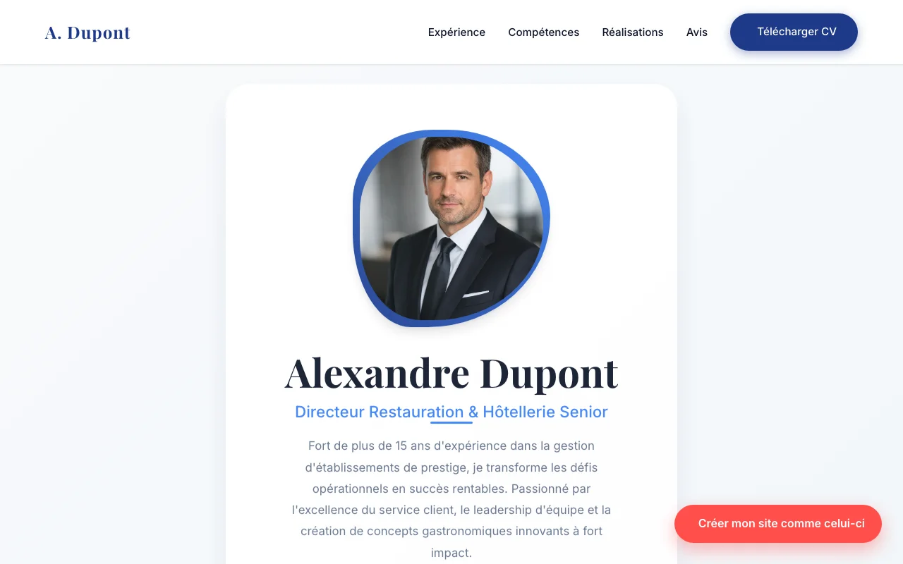 Professional CV — Boutique