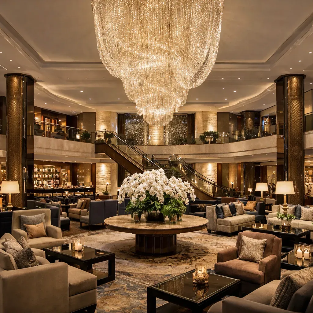 Lobby d'hôtel luxueux