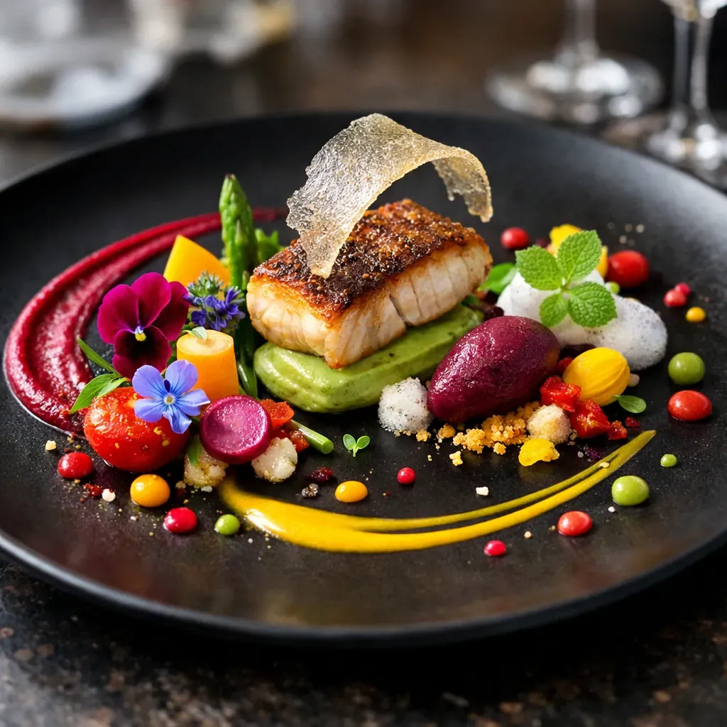 Création culinaire colorée