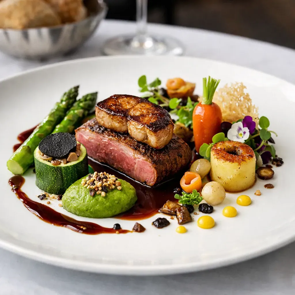 Dressage d'assiette gastronomique
