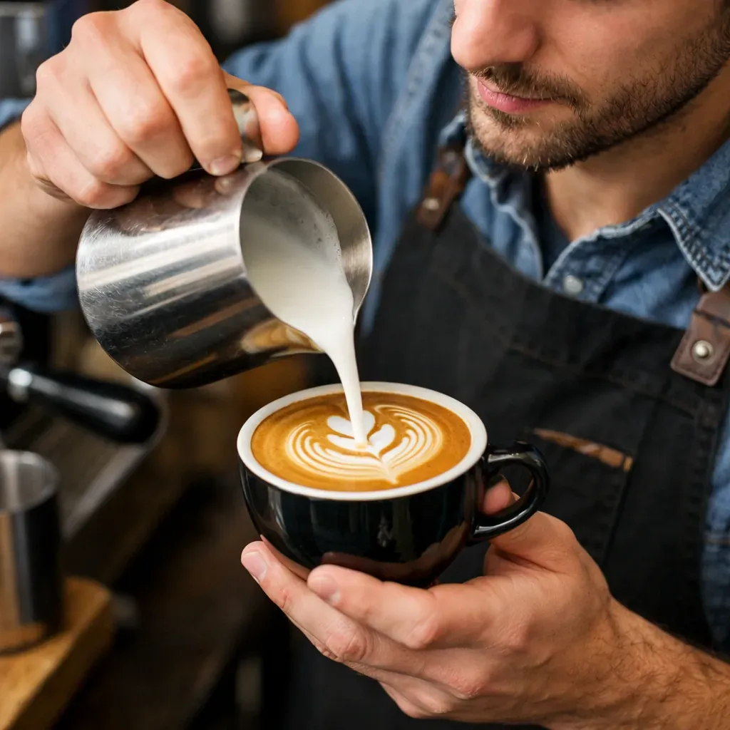 Préparation de café barista