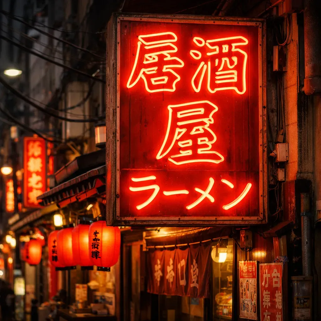 Enseigne néon rouge asiatique