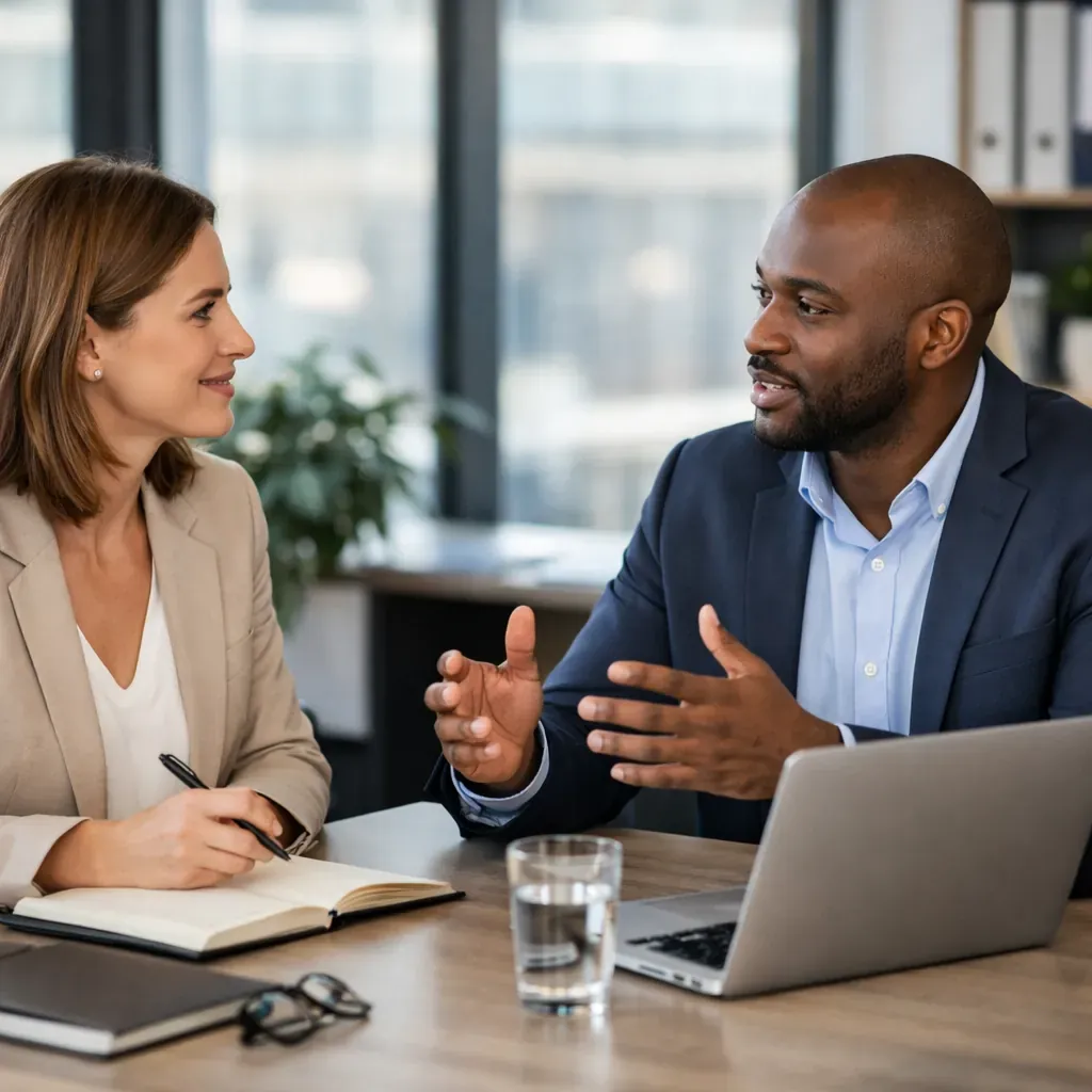 Portrait professionnel féminin en environnement corporatif