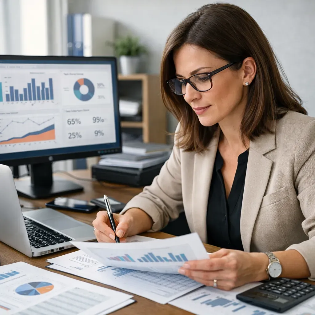Consultante en ressources humaines analysant des données