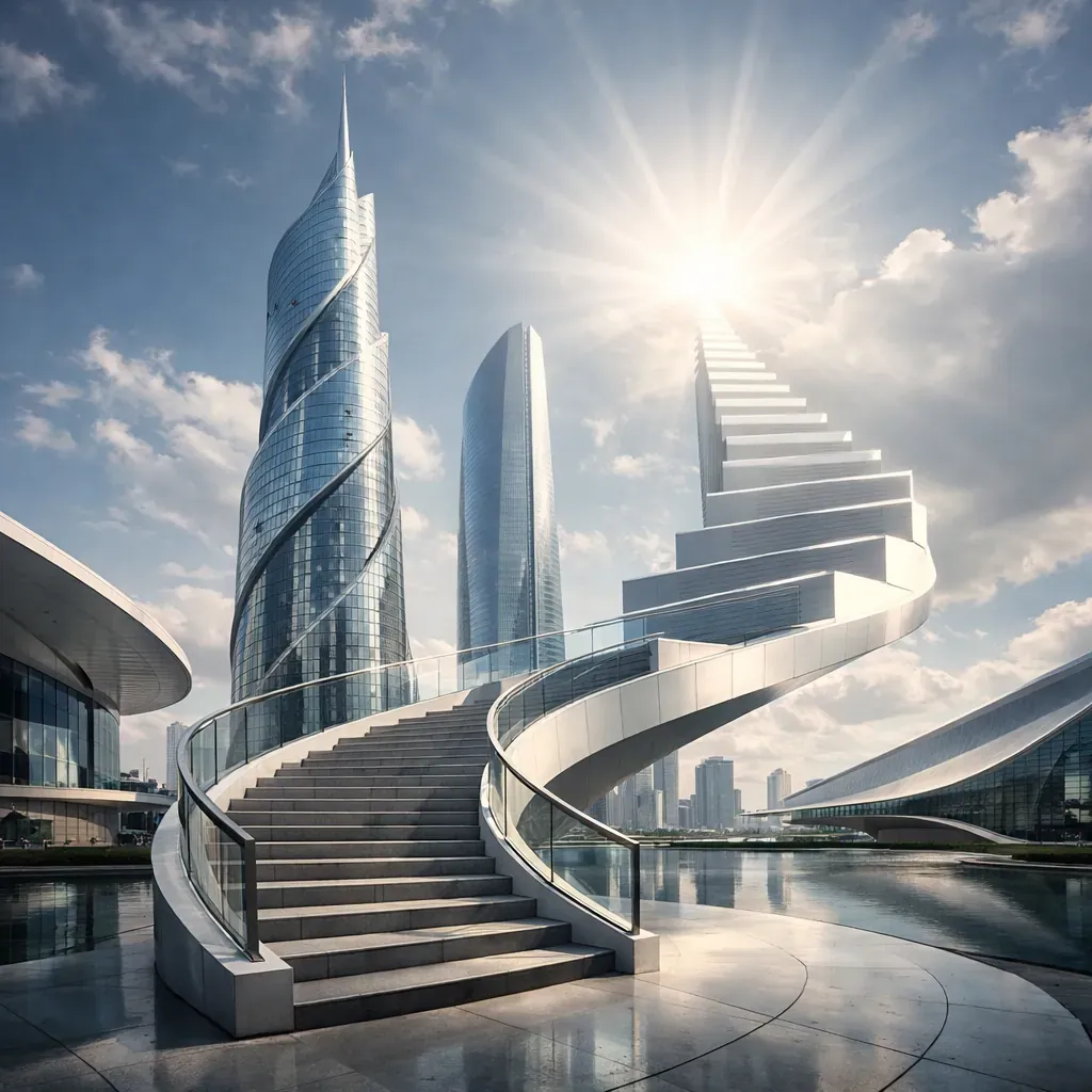 Architecture moderne symbolisant la progression