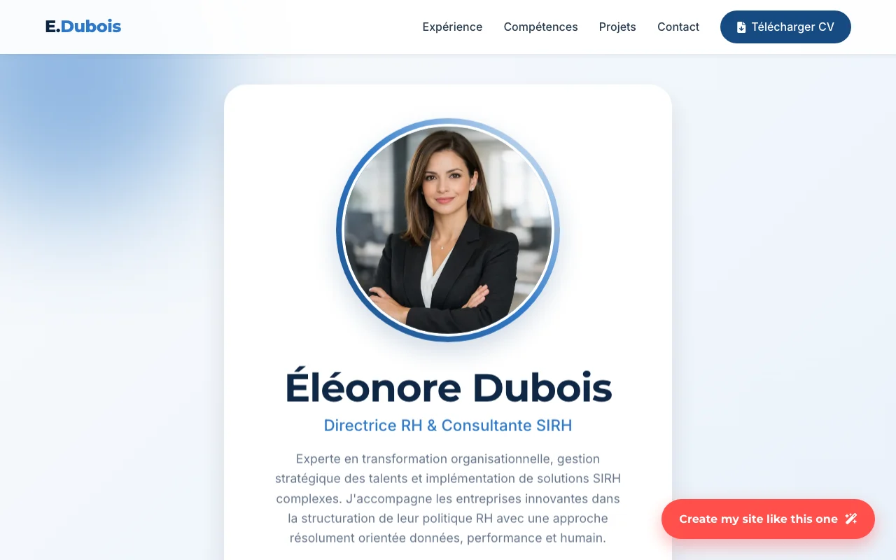 CV professionnel — Boutique