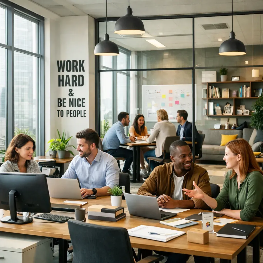 Bureau moderne et lumineux illustrant la culture d'entreprise