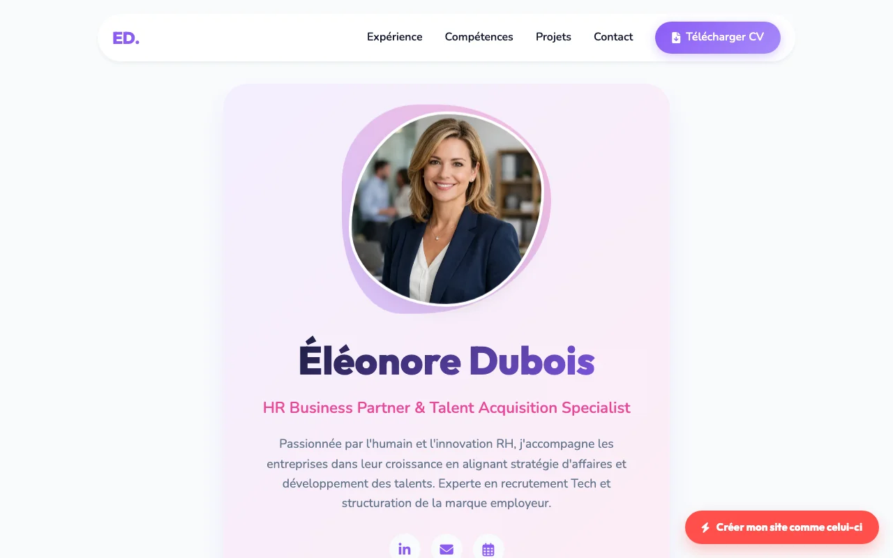 CV professionnel — Chaleureux