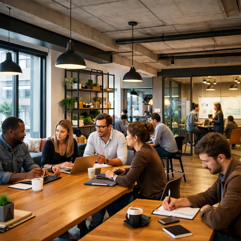 Espace de travail collaboratif moderne