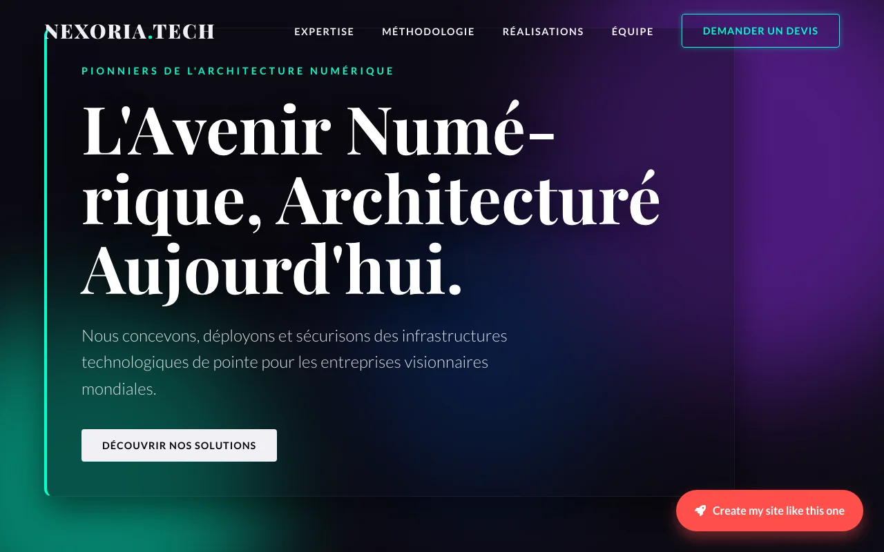 Site d'entreprise — Cinématique