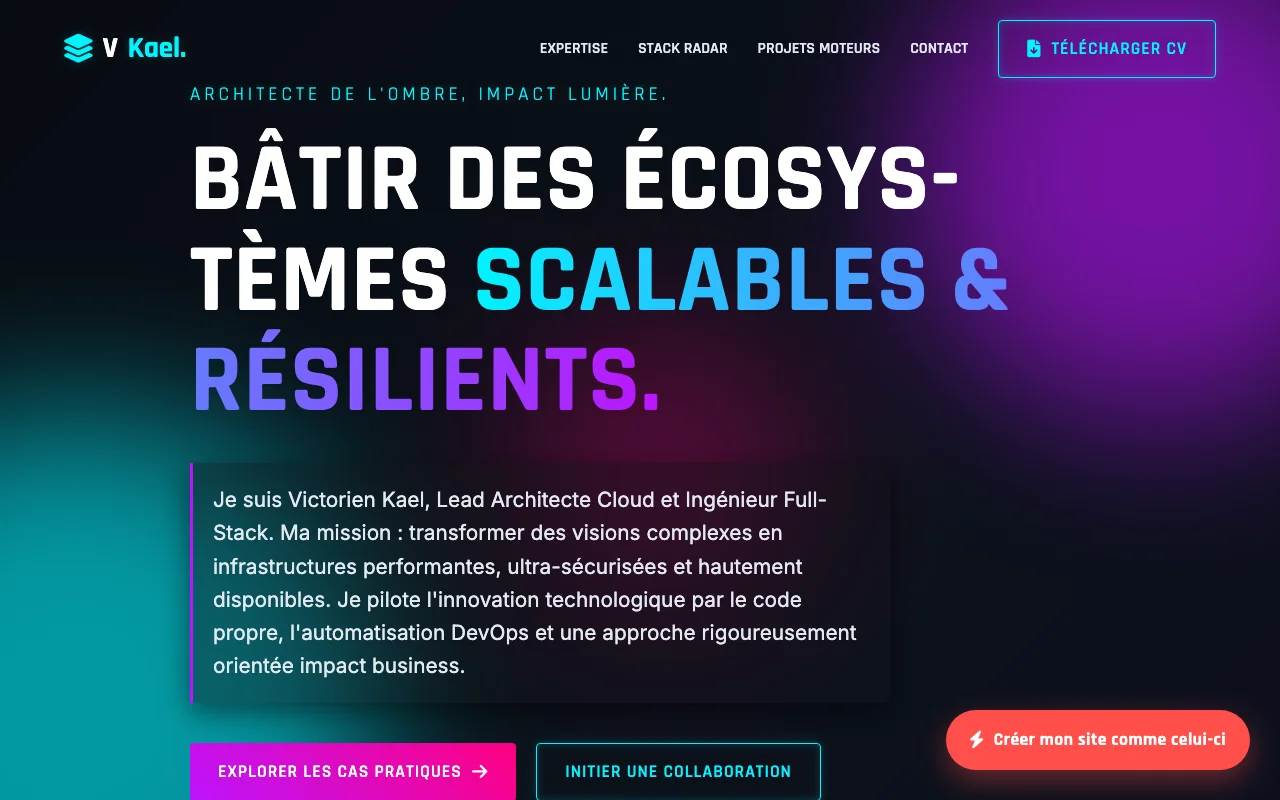 CV professionnel — Cinématique