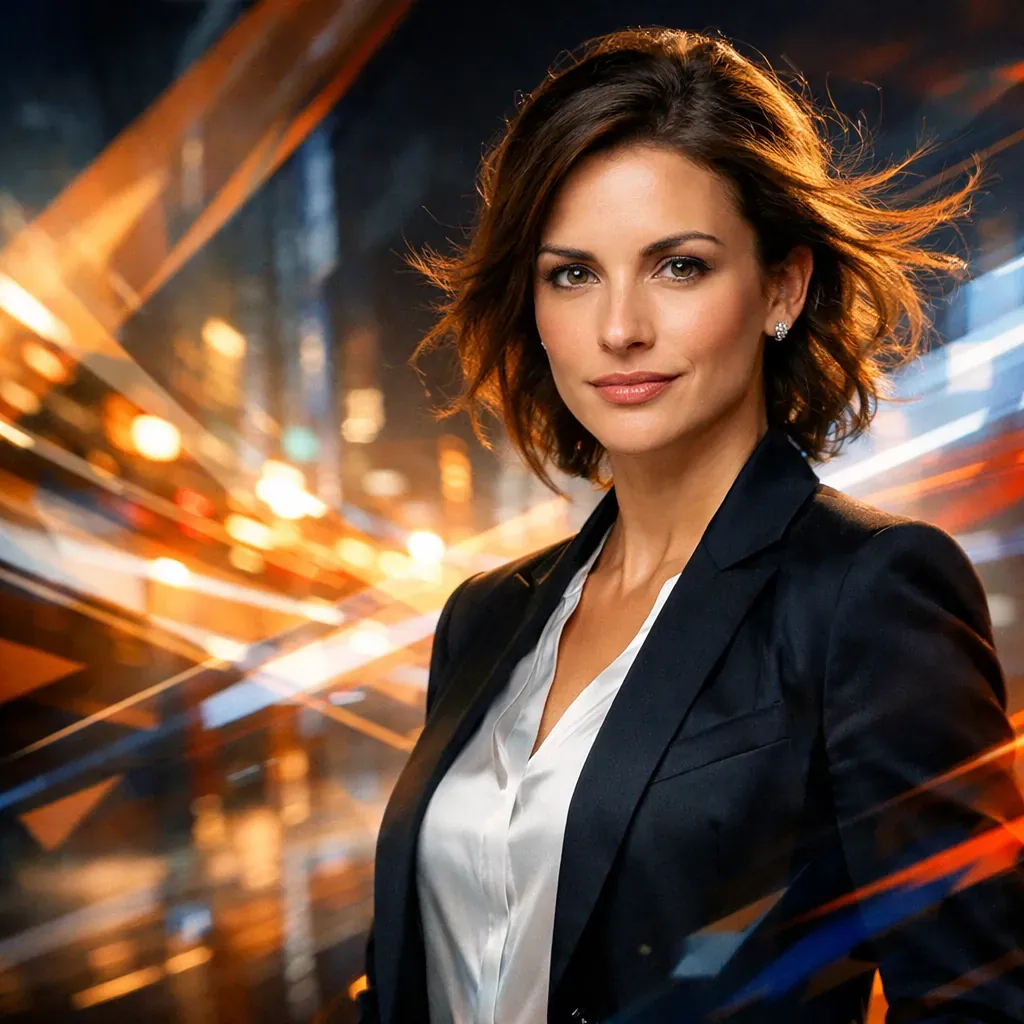 Portrait professionnel abstrait et dynamique