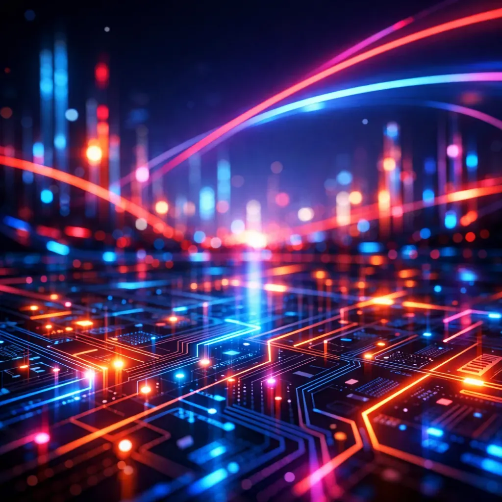 Concept visuel technologique abstrait néon