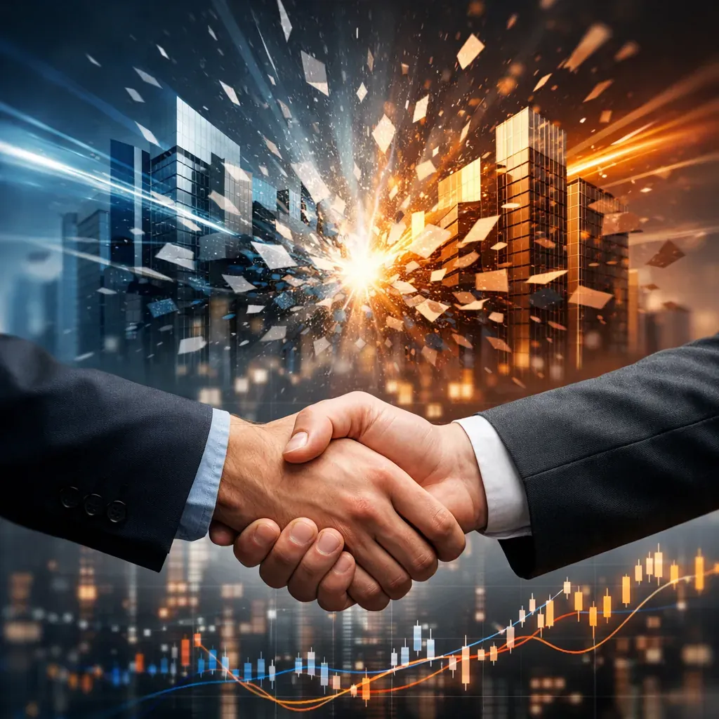 Représentation abstraite de fusion d'entreprise