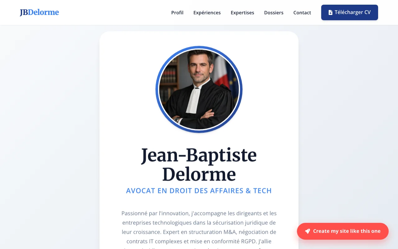 Professional CV — Boutique