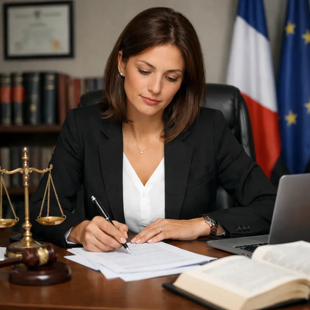 Consultante juridique en plein travail