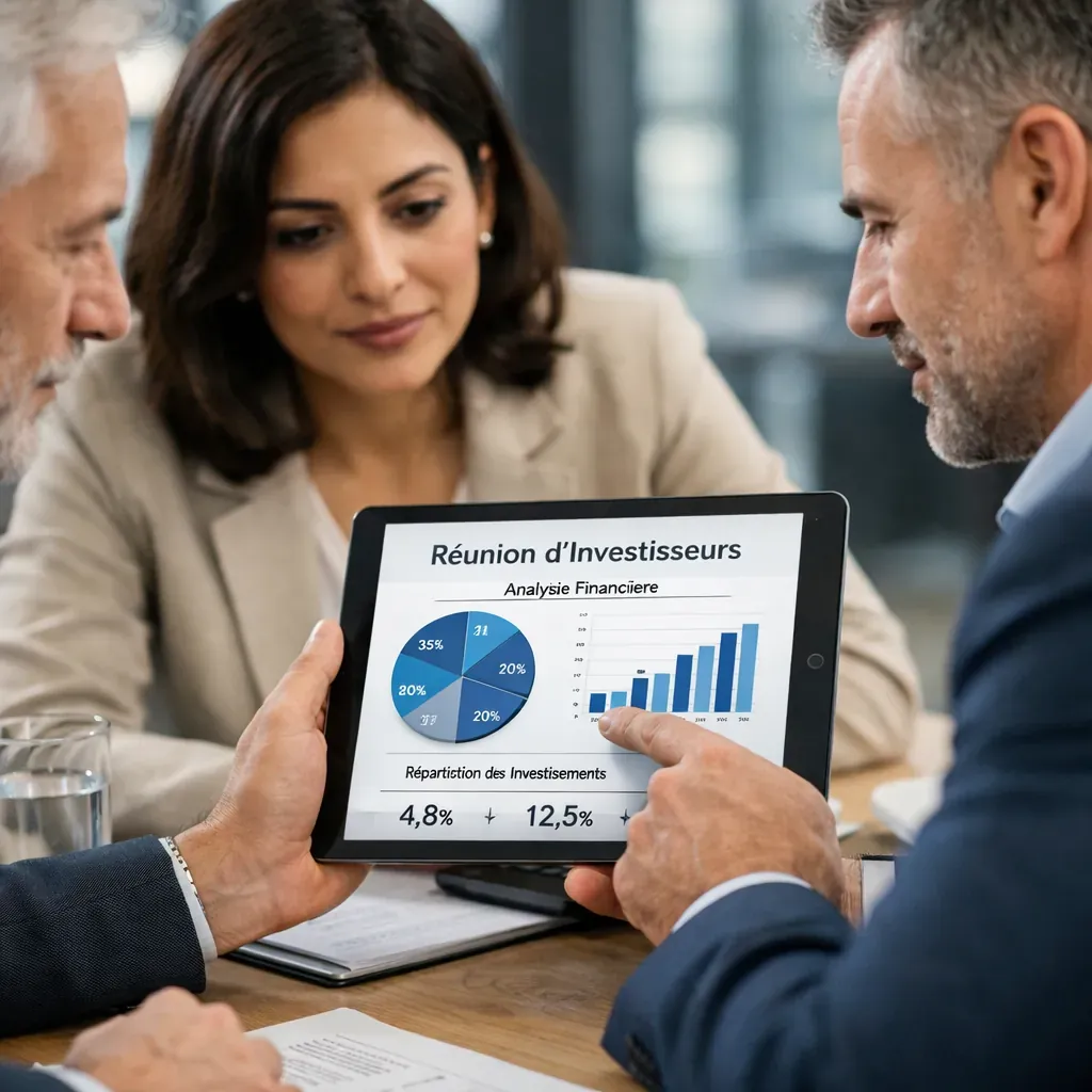 Réunion d'investisseurs sur tablette