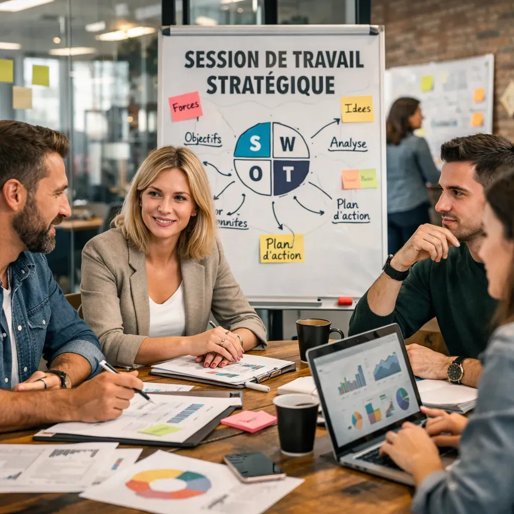 Session de travail stratégique en agence
