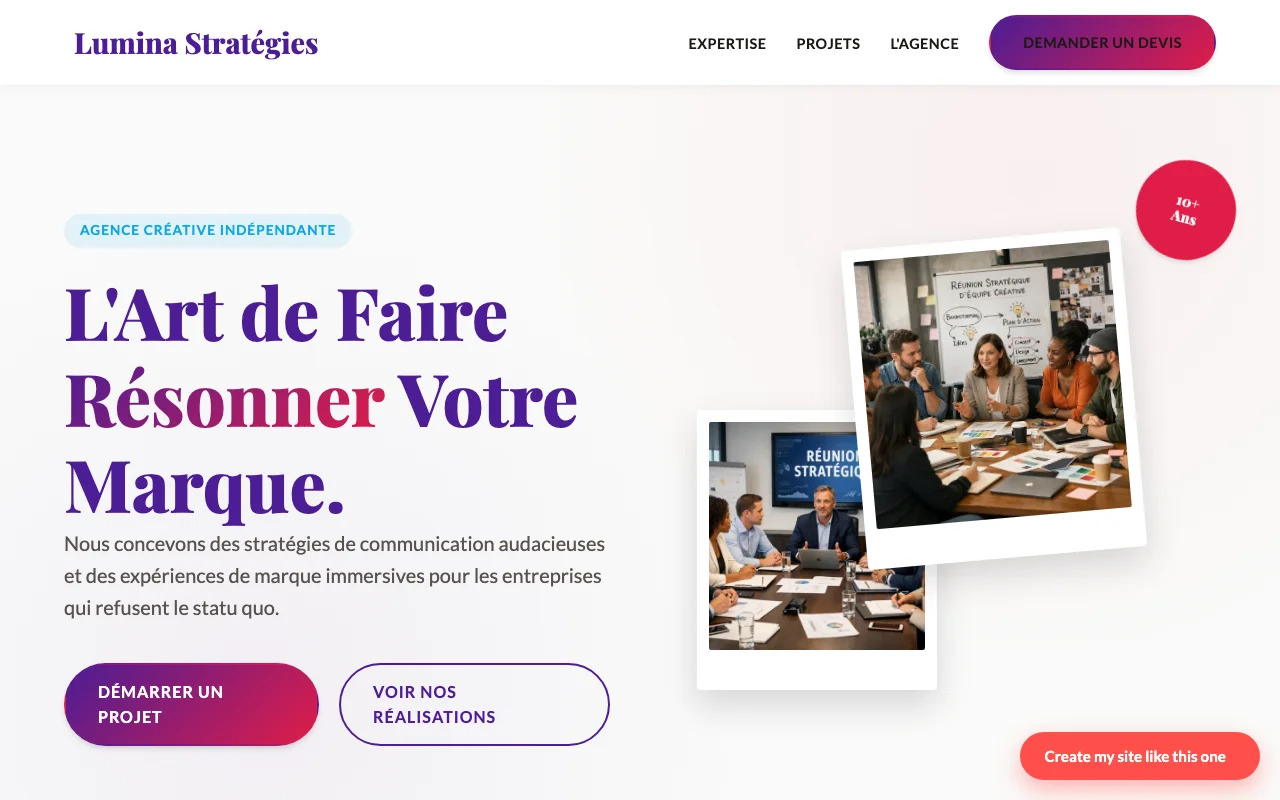 Site d'entreprise — Agence