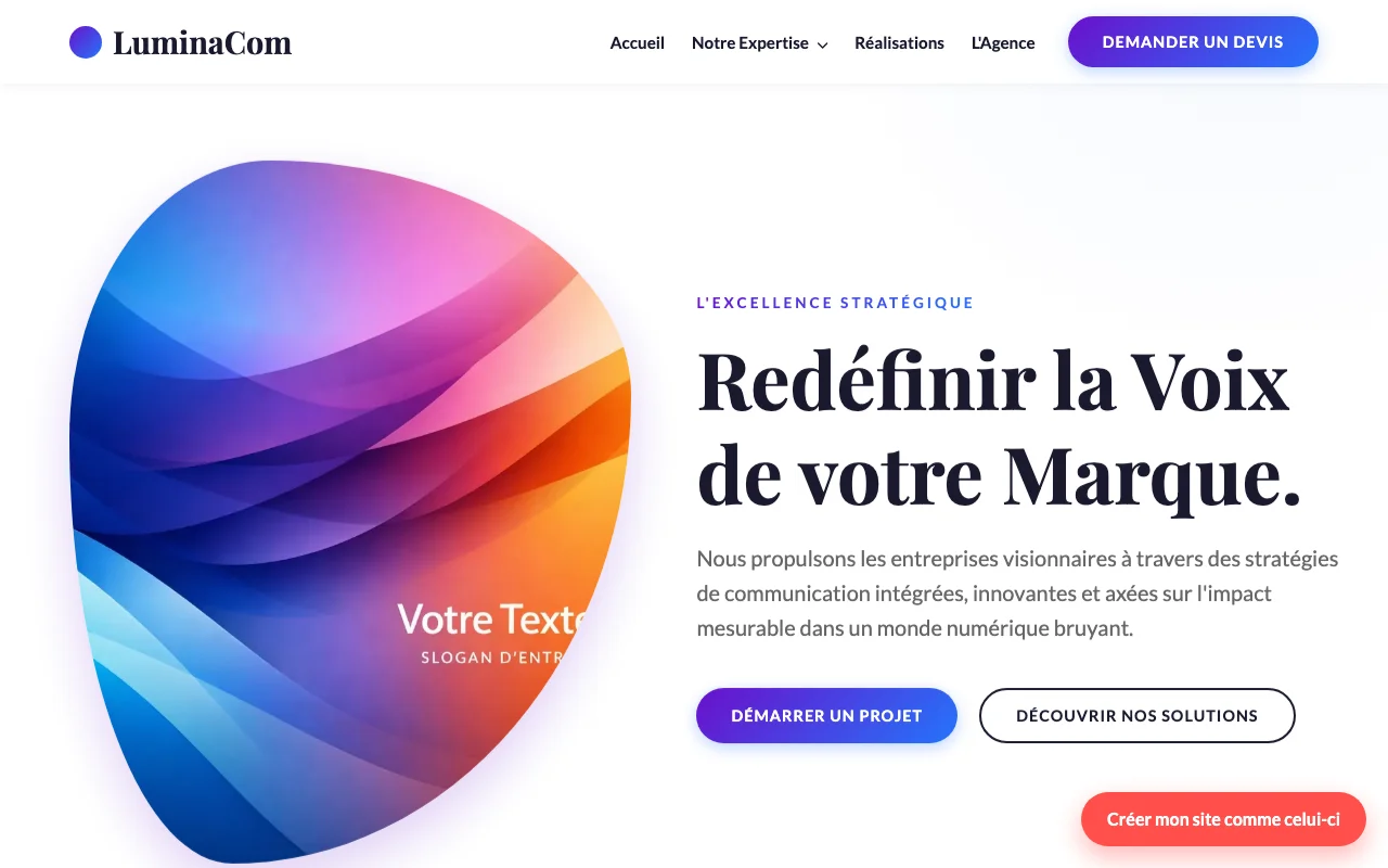 Site d'entreprise — Startup