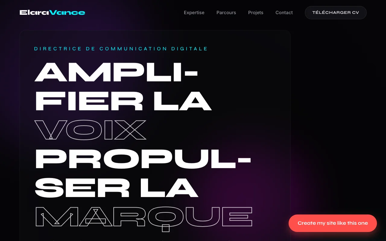 CV professionnel — Cinématique