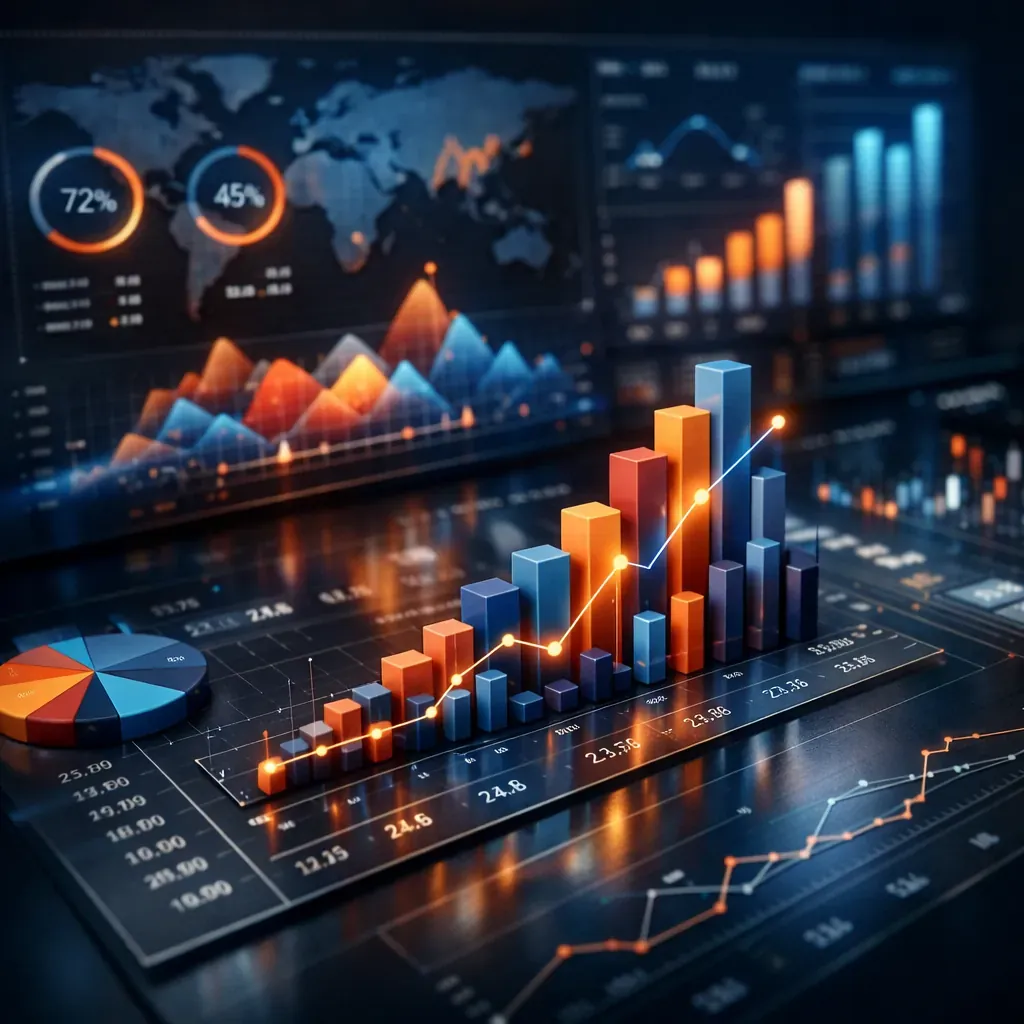 Abstract business data visualization