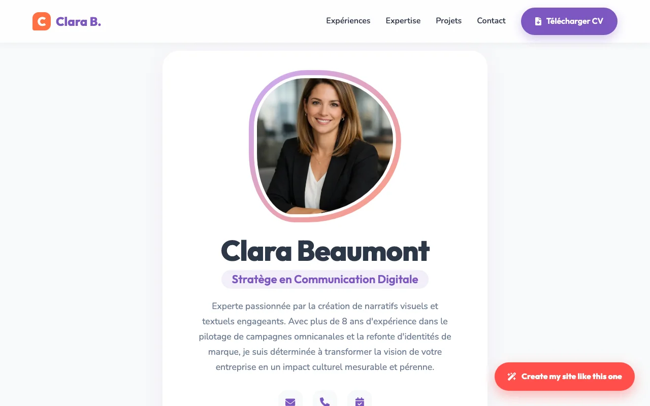 CV professionnel — Chaleureux