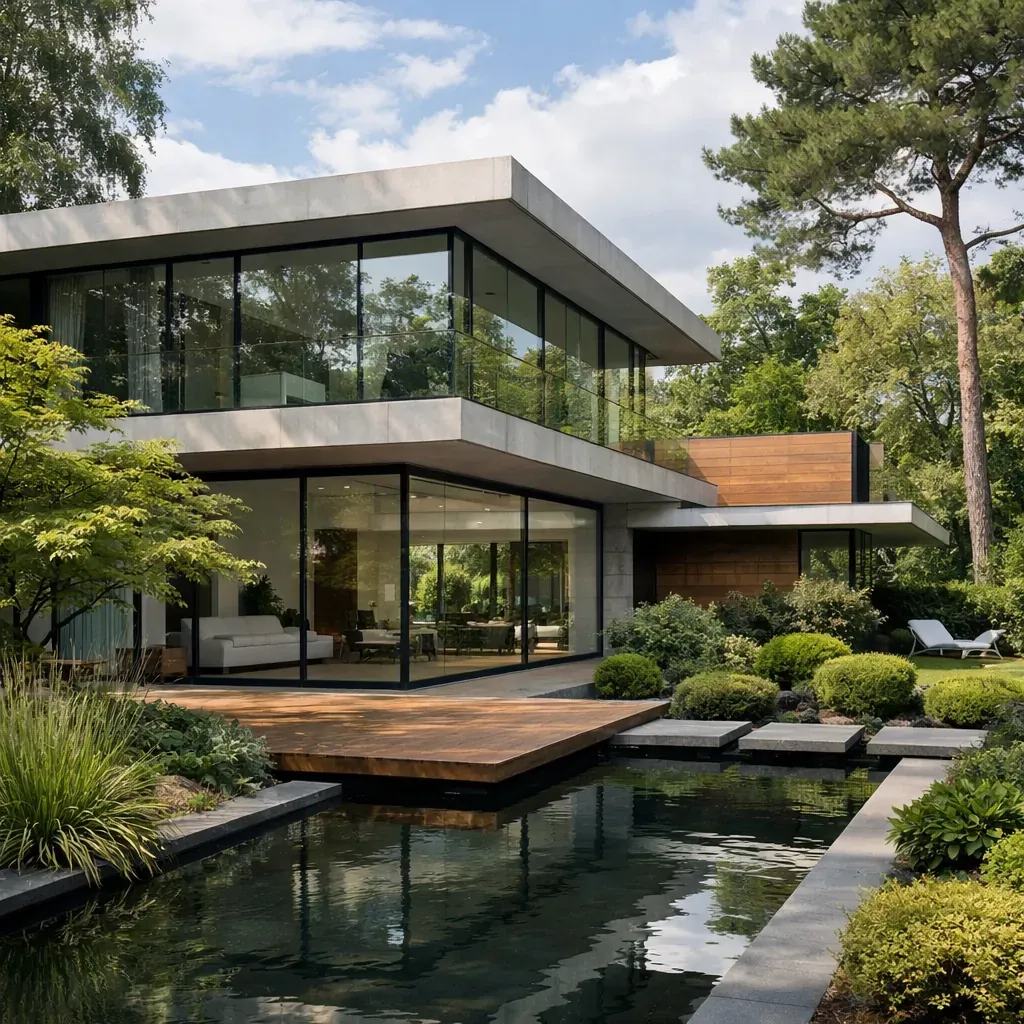 Architecture moderne et verdure