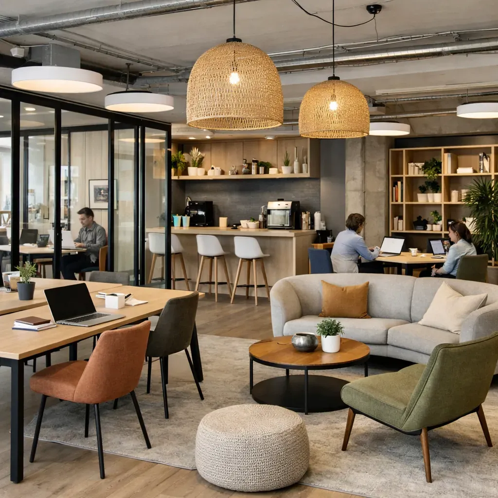 Espace de coworking avec mobilier design