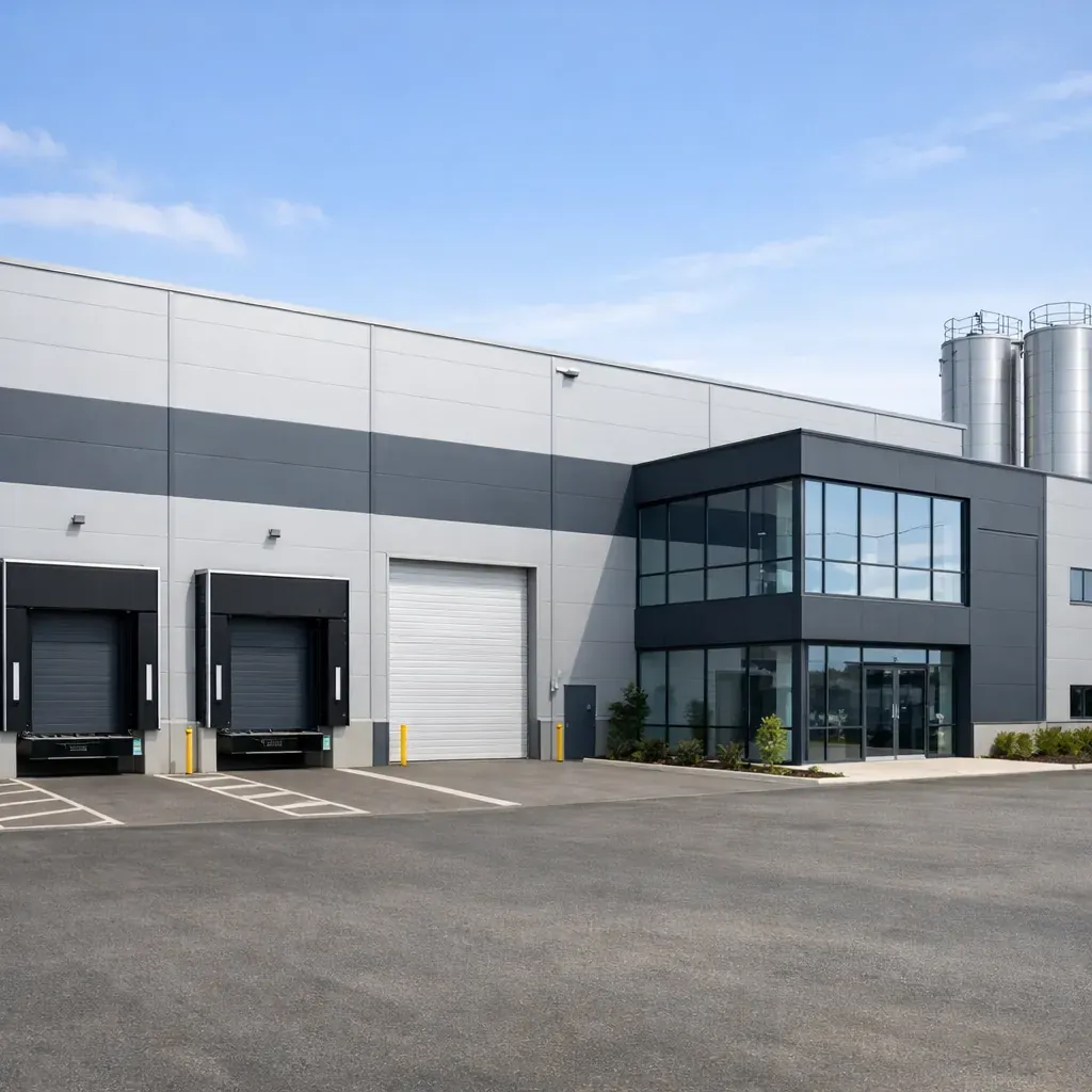 Façade de bâtiment industriel et logistique