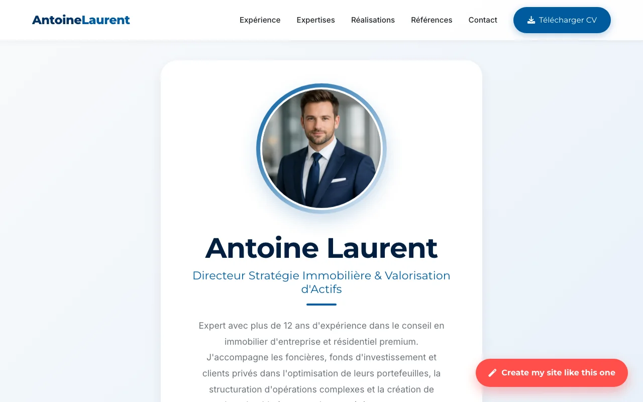 Professional CV — Boutique