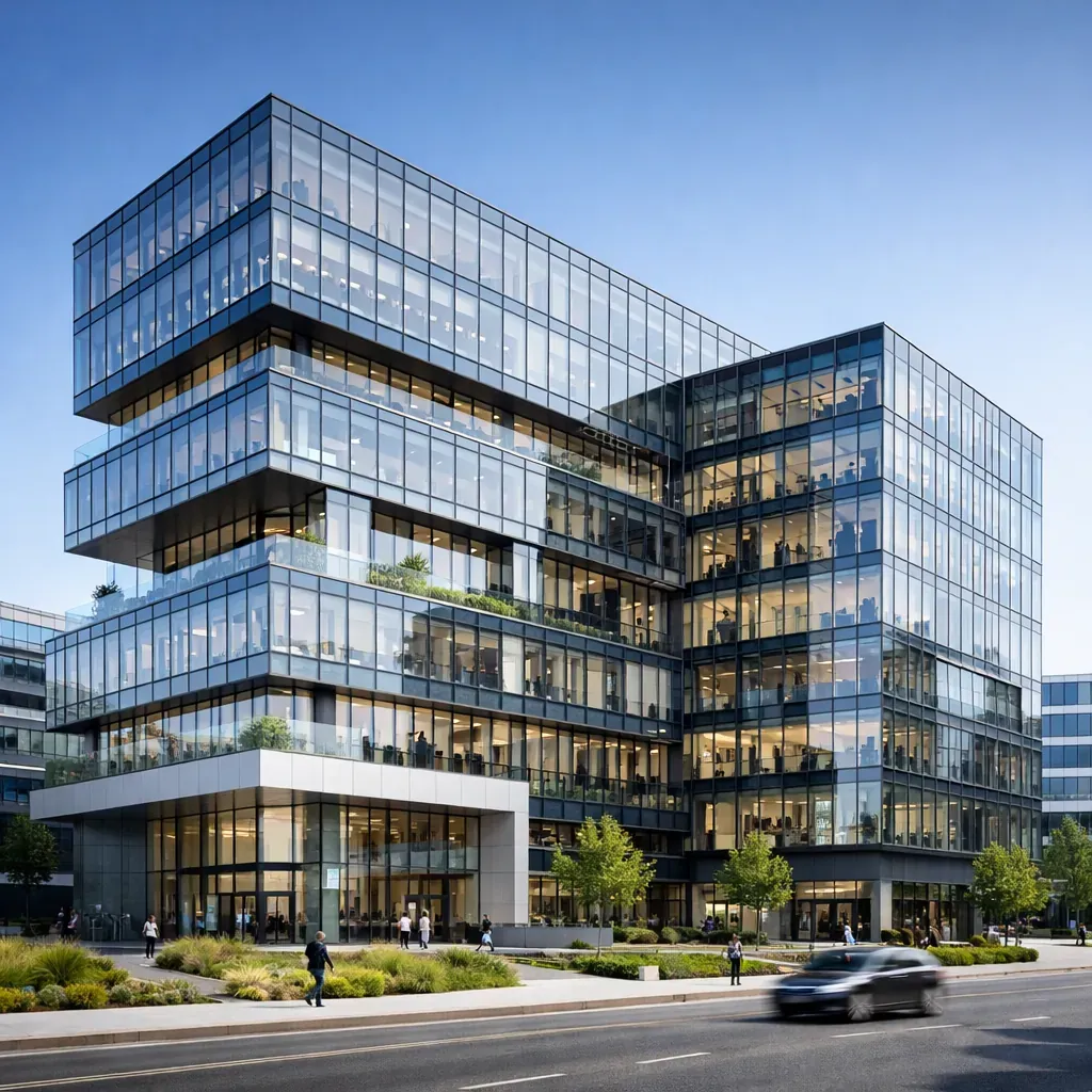 Architecture d'immeuble de bureaux moderne