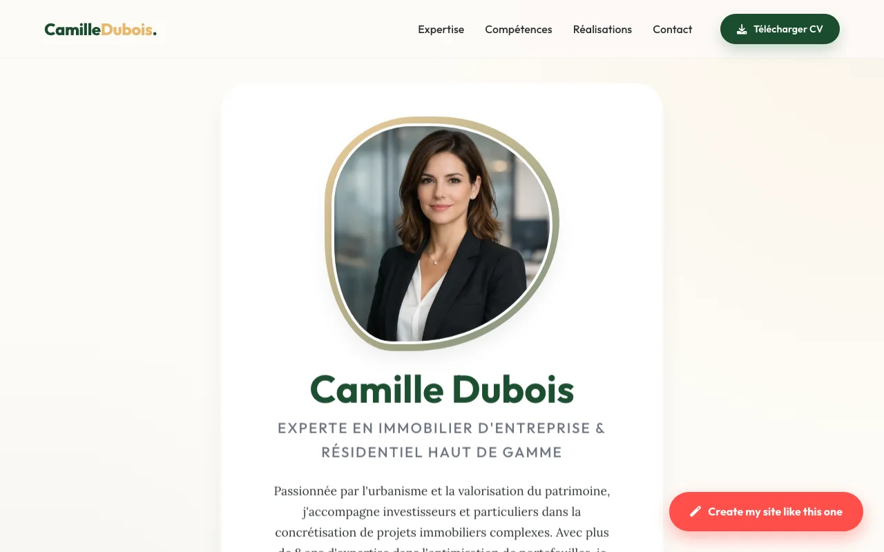 Professional CV — Warm